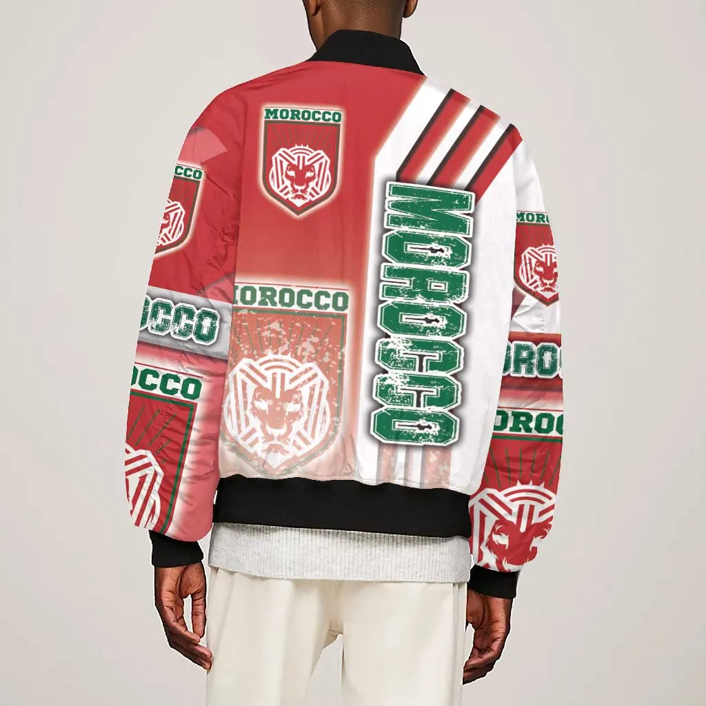 Morocco Soccer Bomber Jacket Atlas Lions Football - Road To Champion DT03