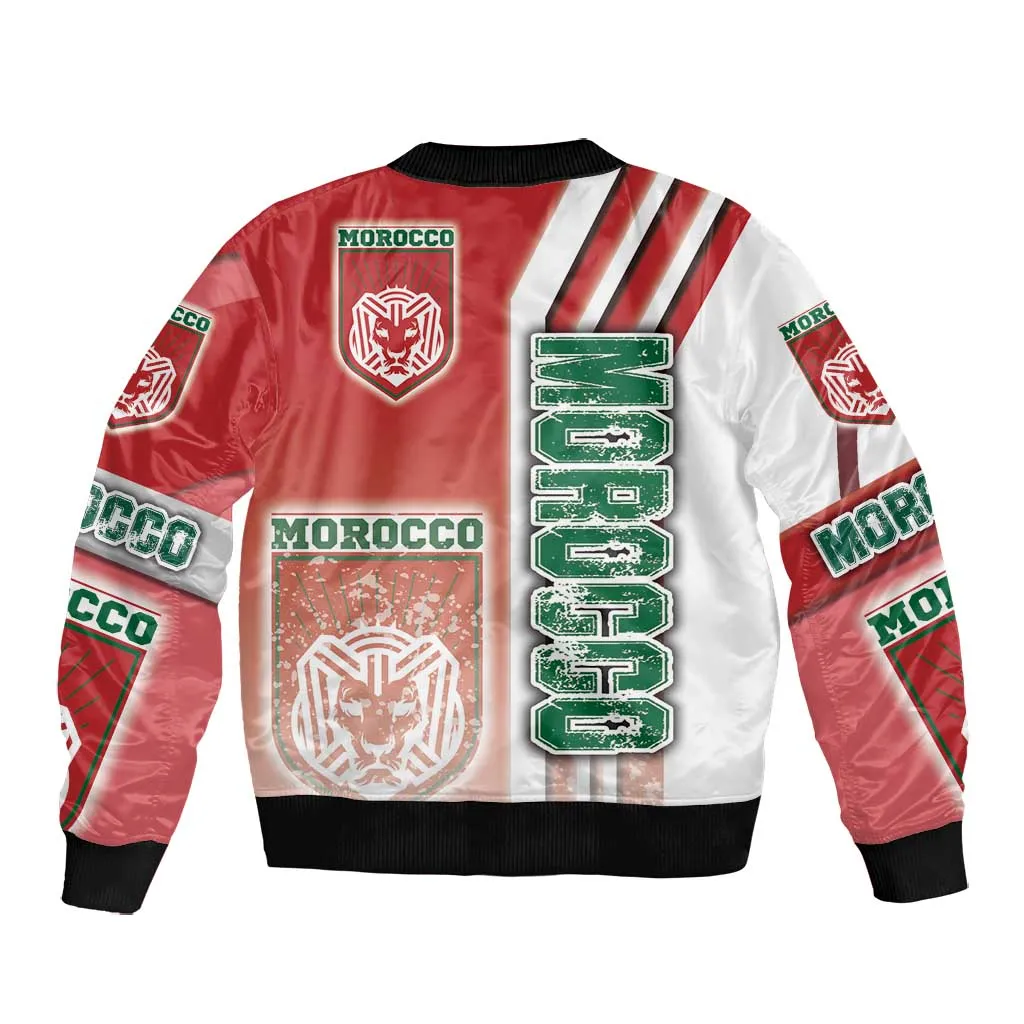 Morocco Soccer Bomber Jacket Atlas Lions Football - Road To Champion DT03