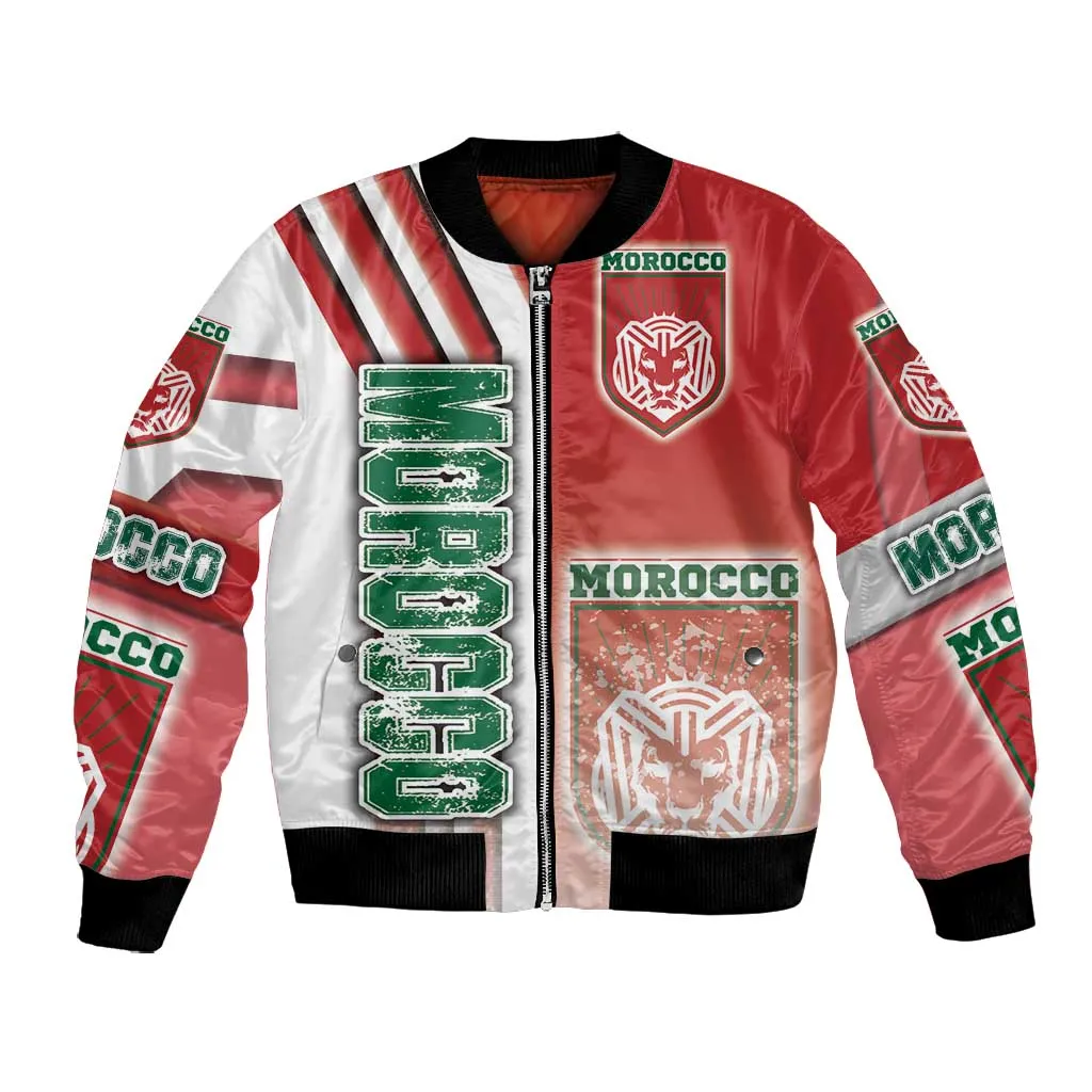 Morocco Soccer Bomber Jacket Atlas Lions Football - Road To Champion DT03