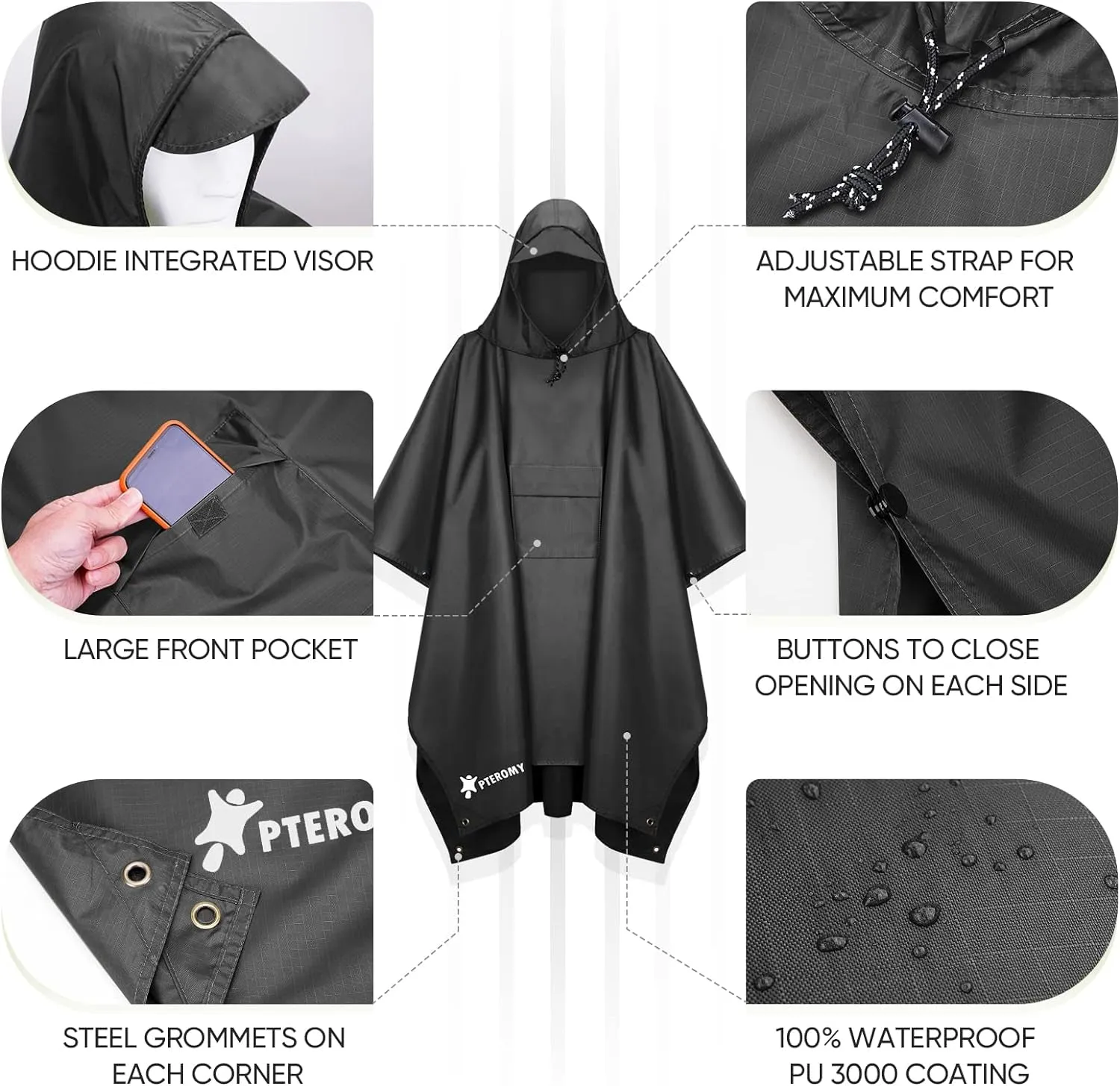 Multi functional Rain Poncho