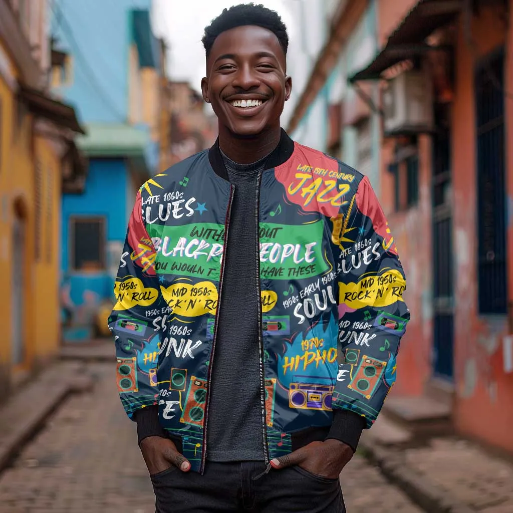 Music That Makes Us Proud African Bomber Jacket Black People DT02