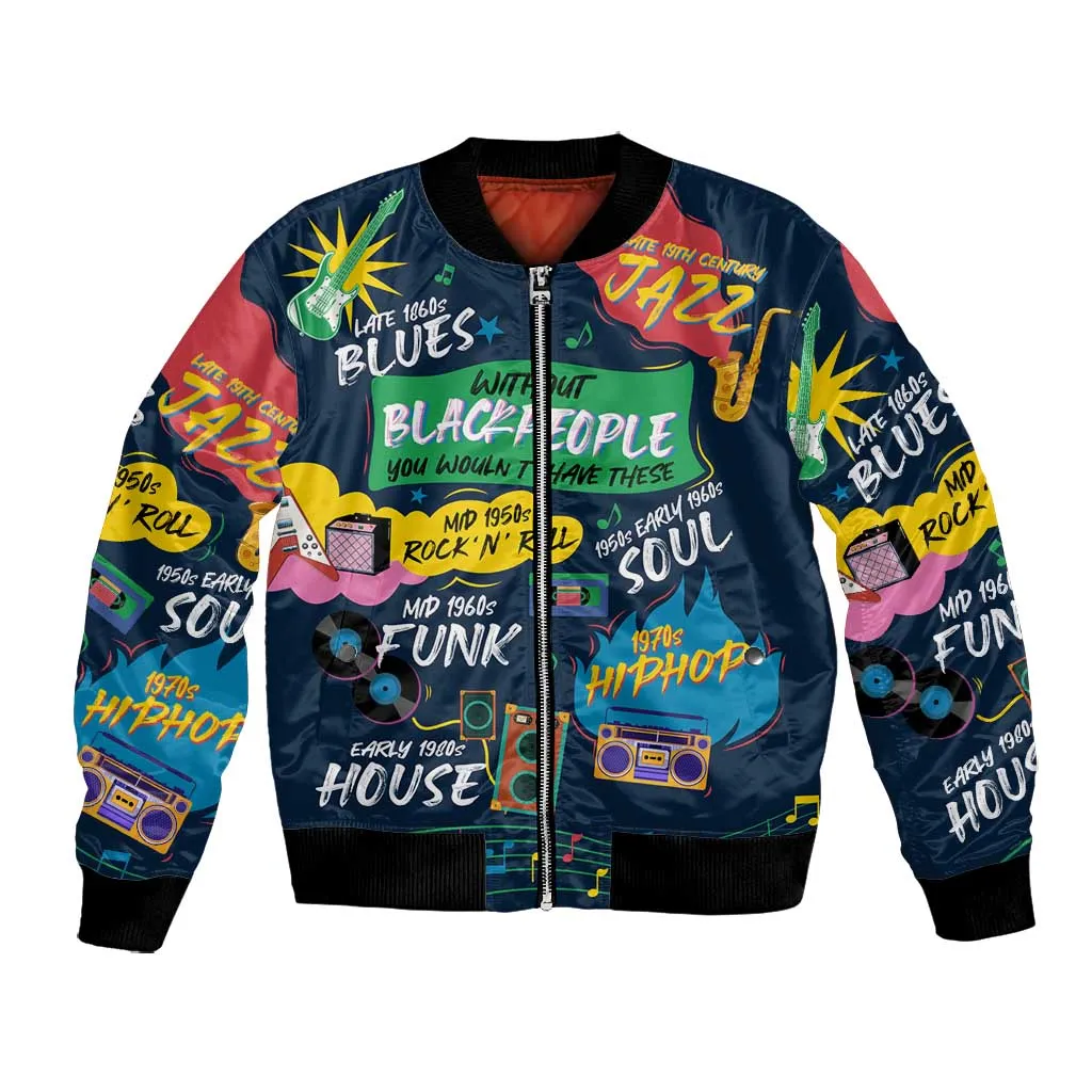 Music That Makes Us Proud African Bomber Jacket Black People DT02