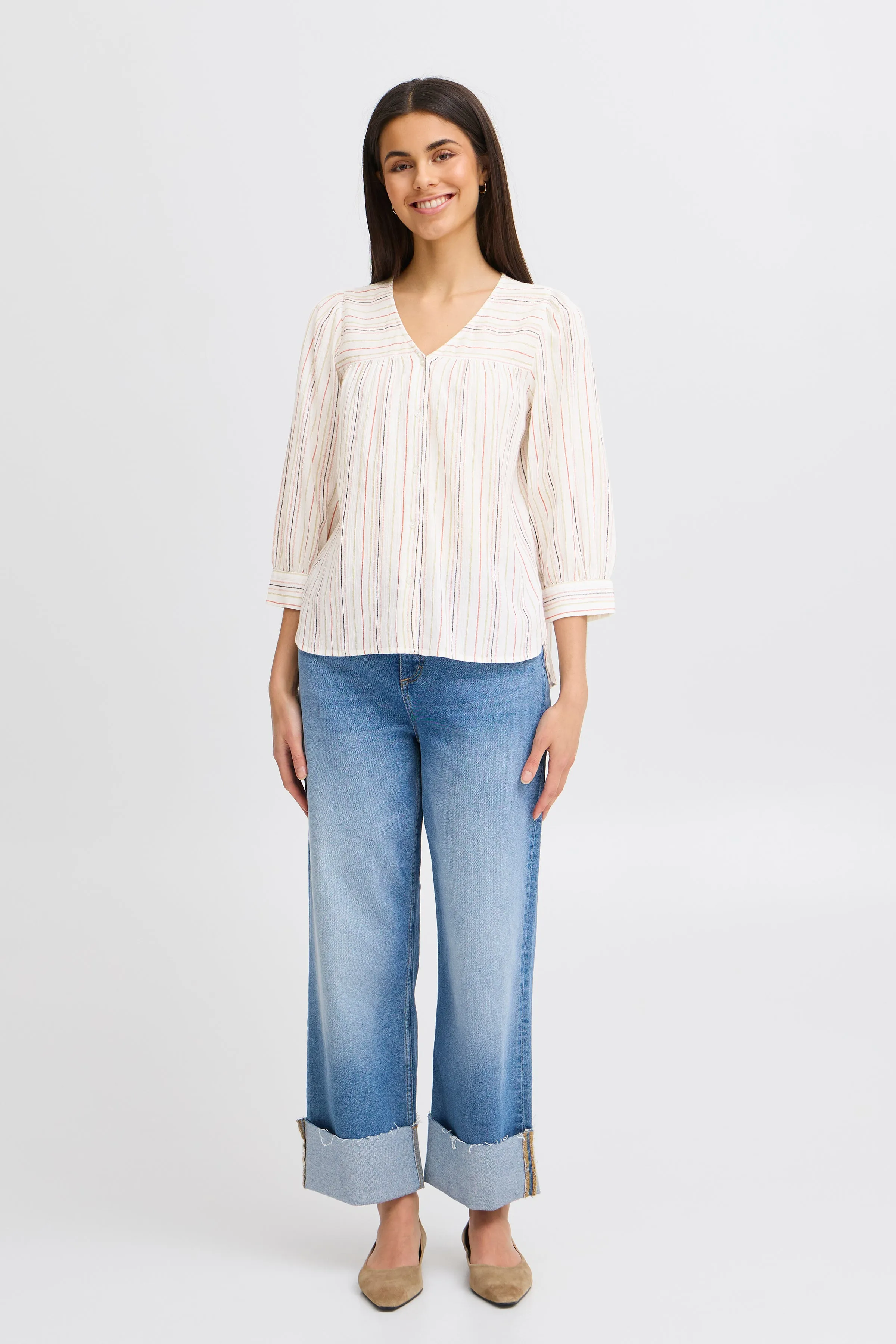 Nadi Long Sleeve Shirt | Teaberry Stripe
