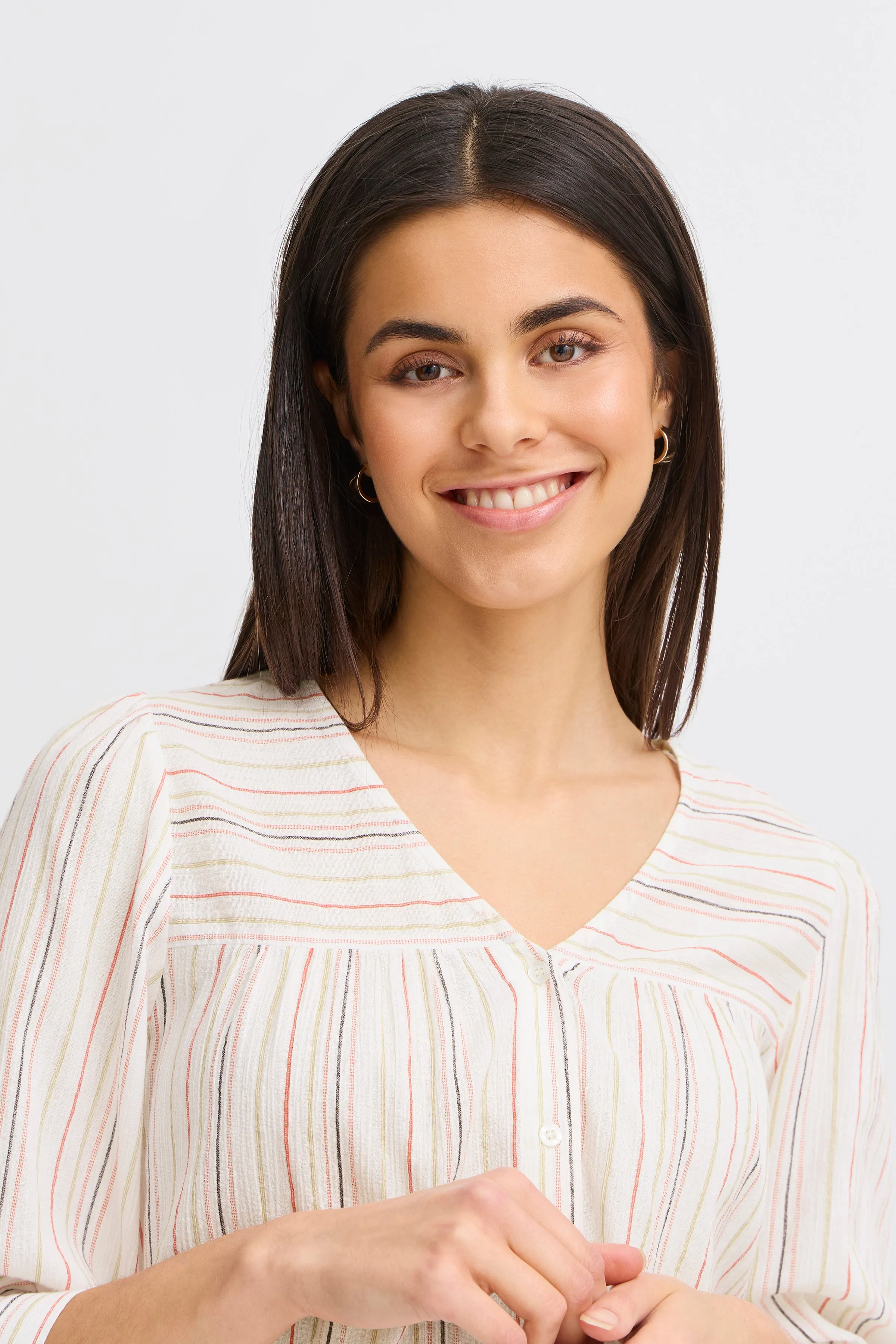 Nadi Long Sleeve Shirt | Teaberry Stripe