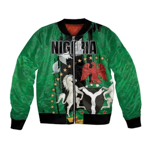Nigeria Independence Day Bomber Jacket - National Seal with Peace Dove - African Pattern LT03