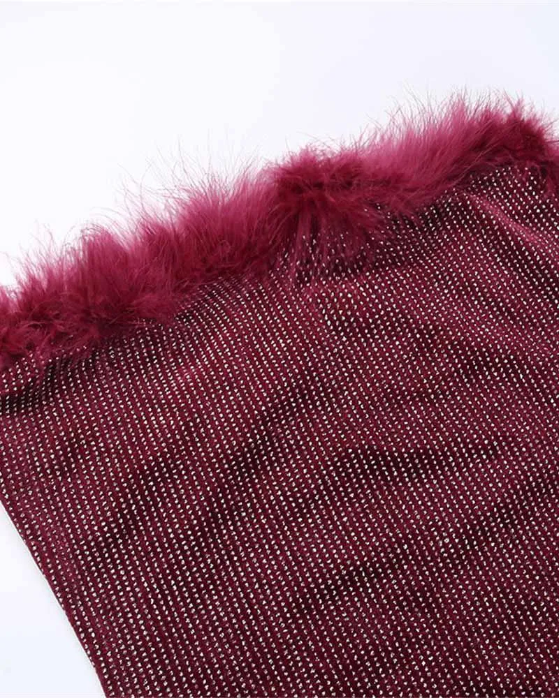 Night Sighs Fuzz Tube Dress