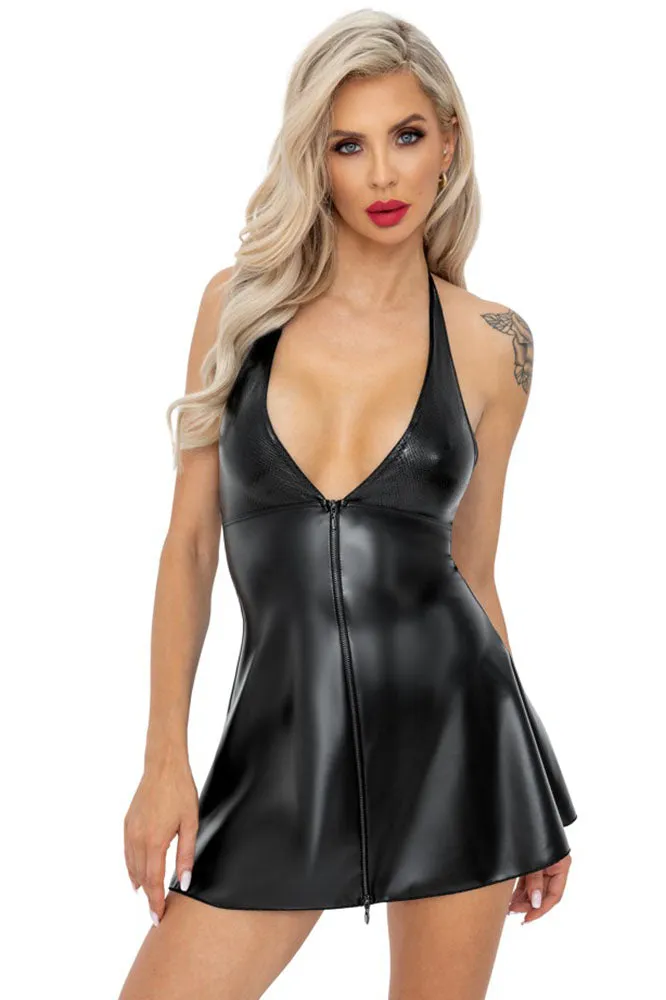 Noir Handmade Short Wetlook Dress