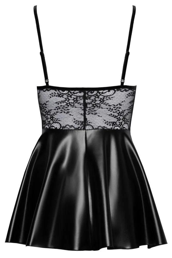 Noir Handmade Wetlook and Lace Dress