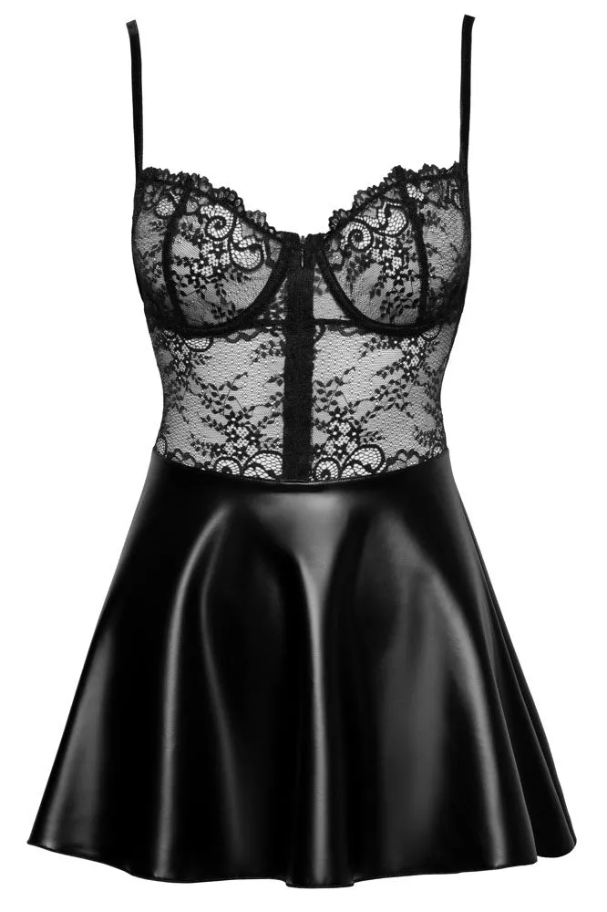 Noir Handmade Wetlook and Lace Dress