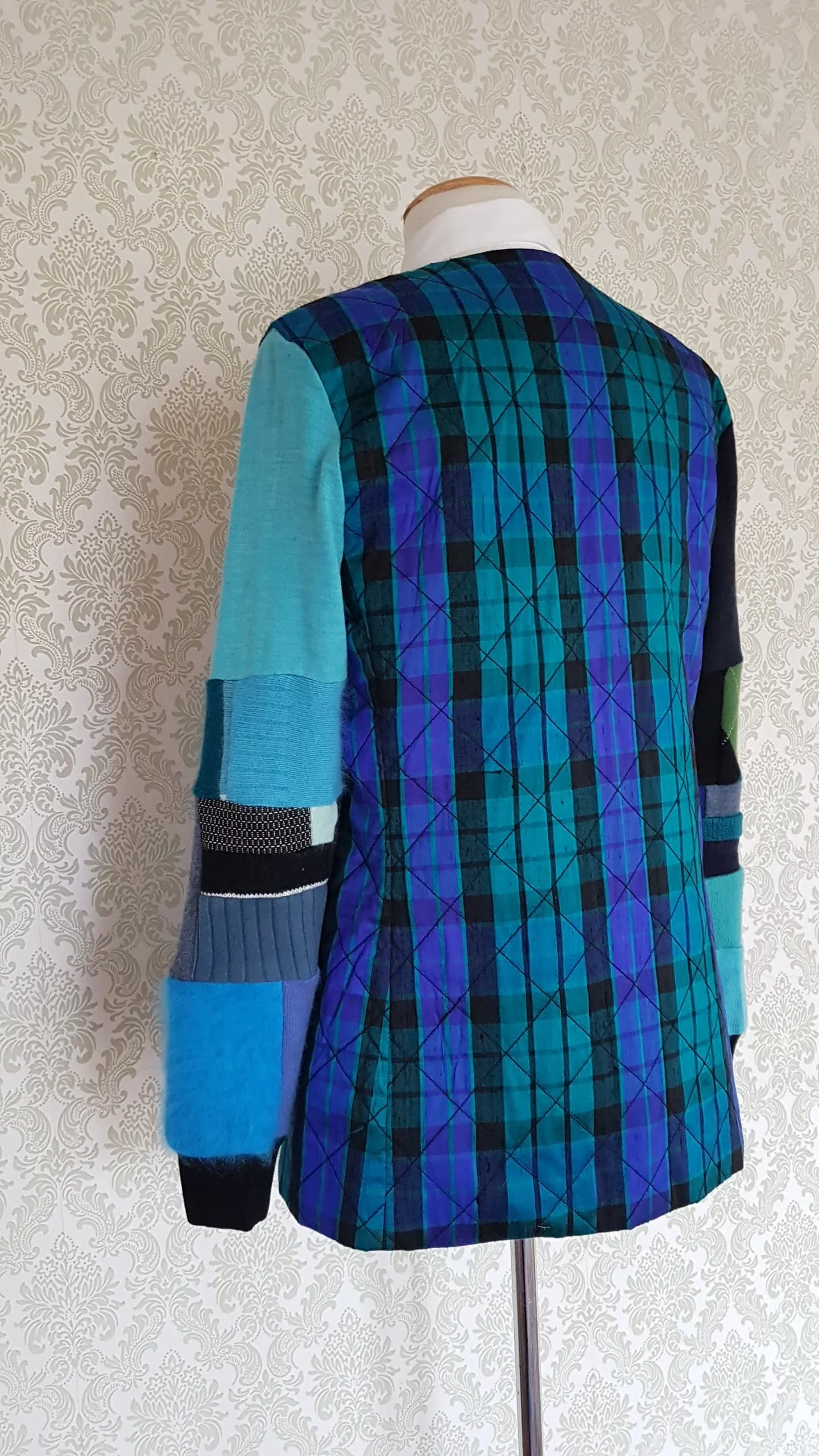 Ocean Quilted Patchwork Sweater Jacket
