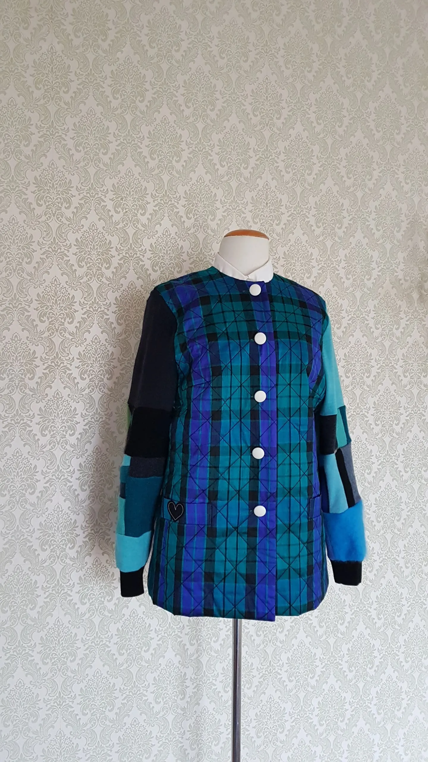 Ocean Quilted Patchwork Sweater Jacket