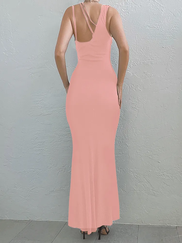 One Shoulder Bodycon Maxi Dress