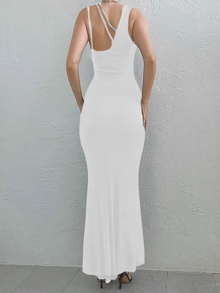 One Shoulder Bodycon Maxi Dress