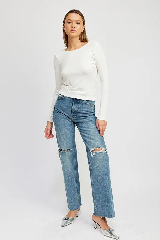 Open Back Top with Twist Details
