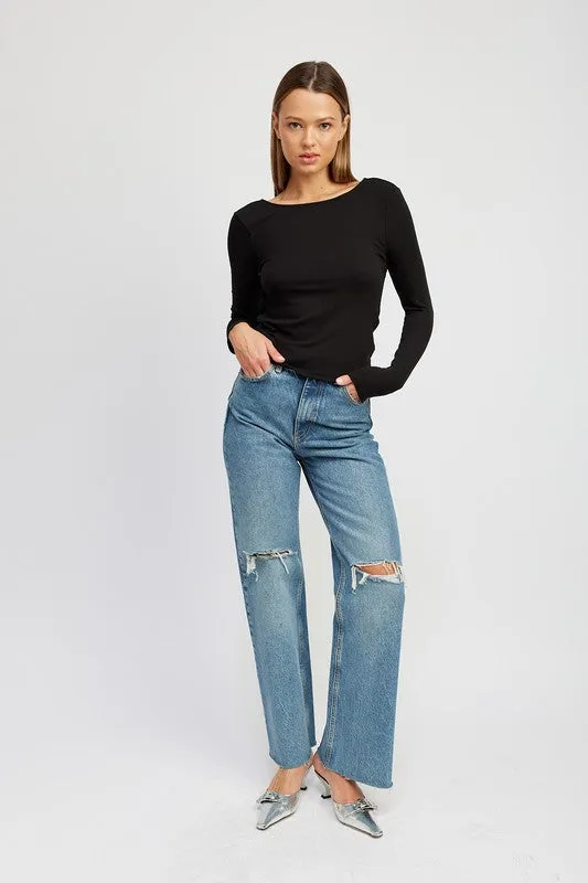 Open Back Top with Twist Details