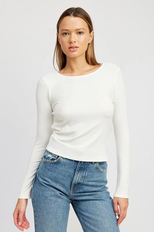 Open Back Top with Twist Details