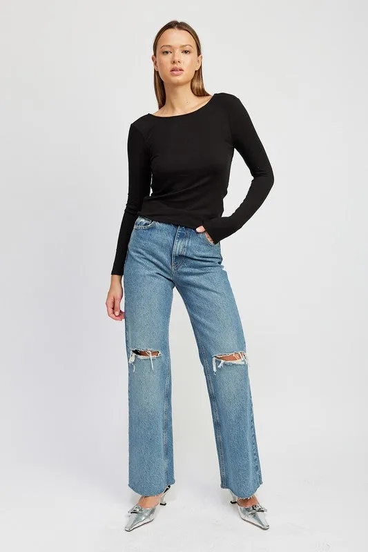 Open Back Top with Twist Details