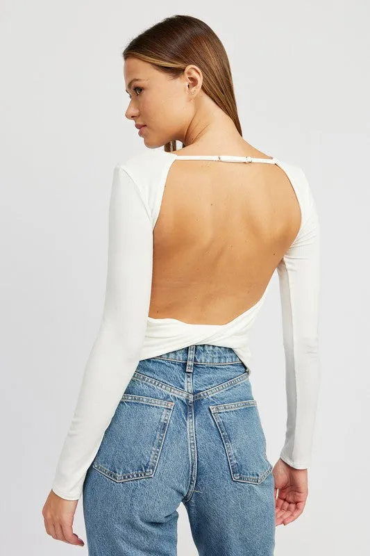 Open Back Top with Twist Details