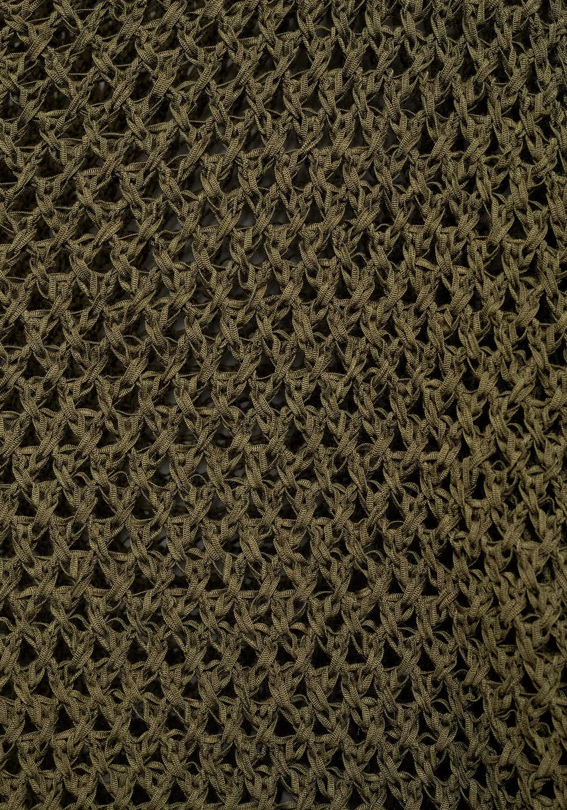 Openwork knit boat neck sweater - Beige/khaki