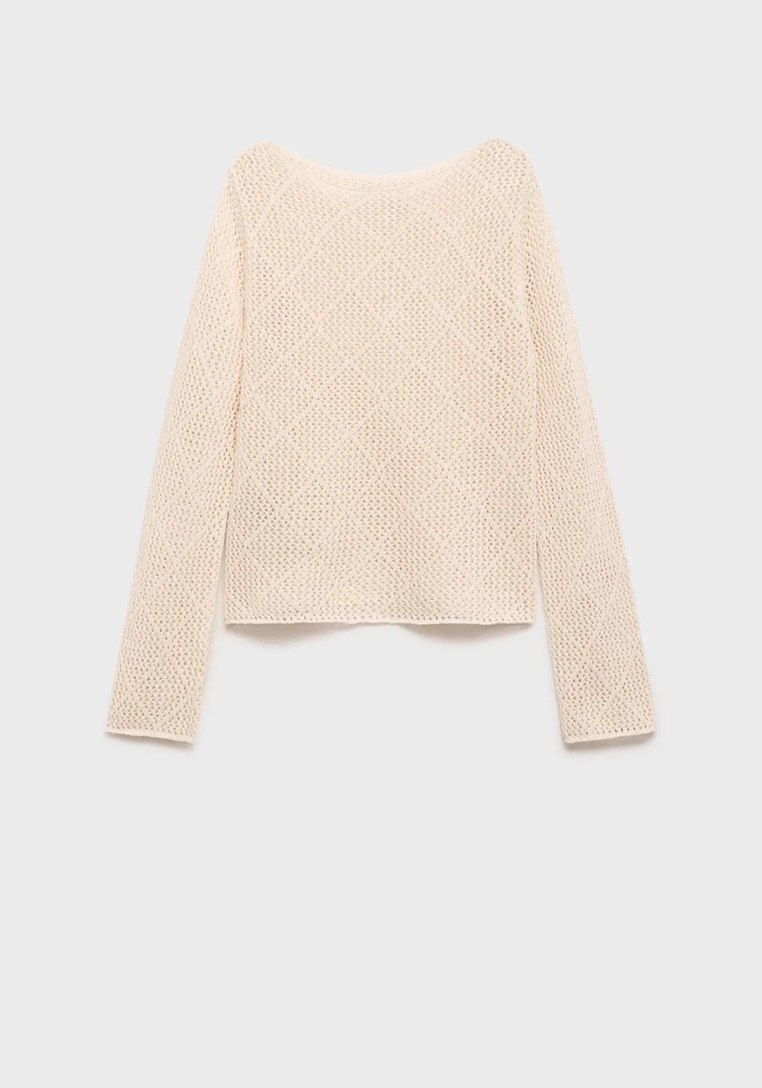 Openwork knit cotton sweater - Light Beige