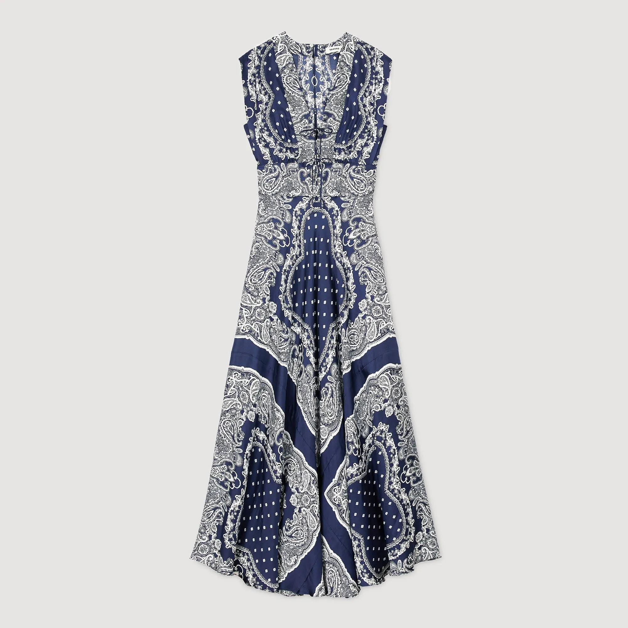 Orlina Bandana-Print Maxi Dress Blu / White