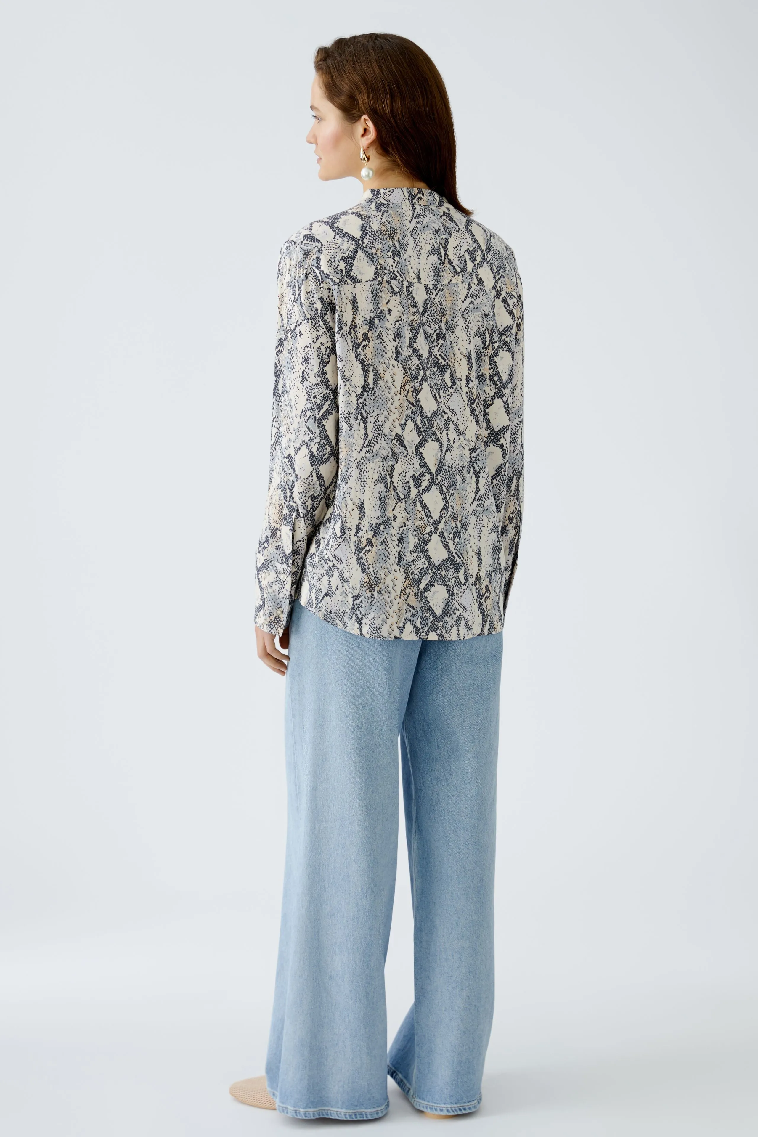 Oui Snake Print Long Sleeve Shirt