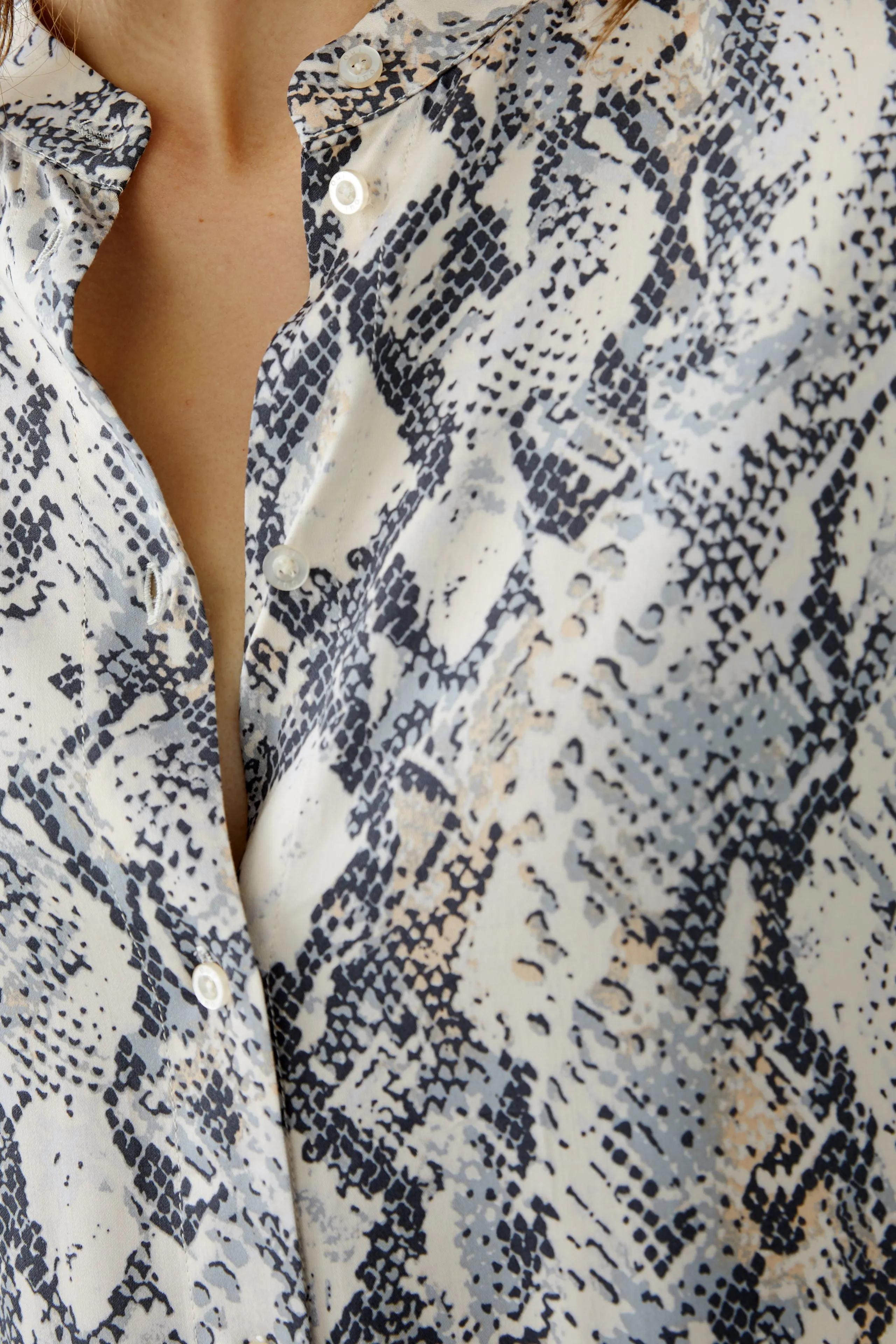 Oui Snake Print Long Sleeve Shirt