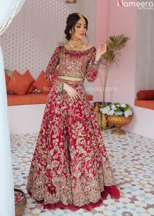 Pakistani Dulhan Dress in Pink Lehenga Choli #BN953