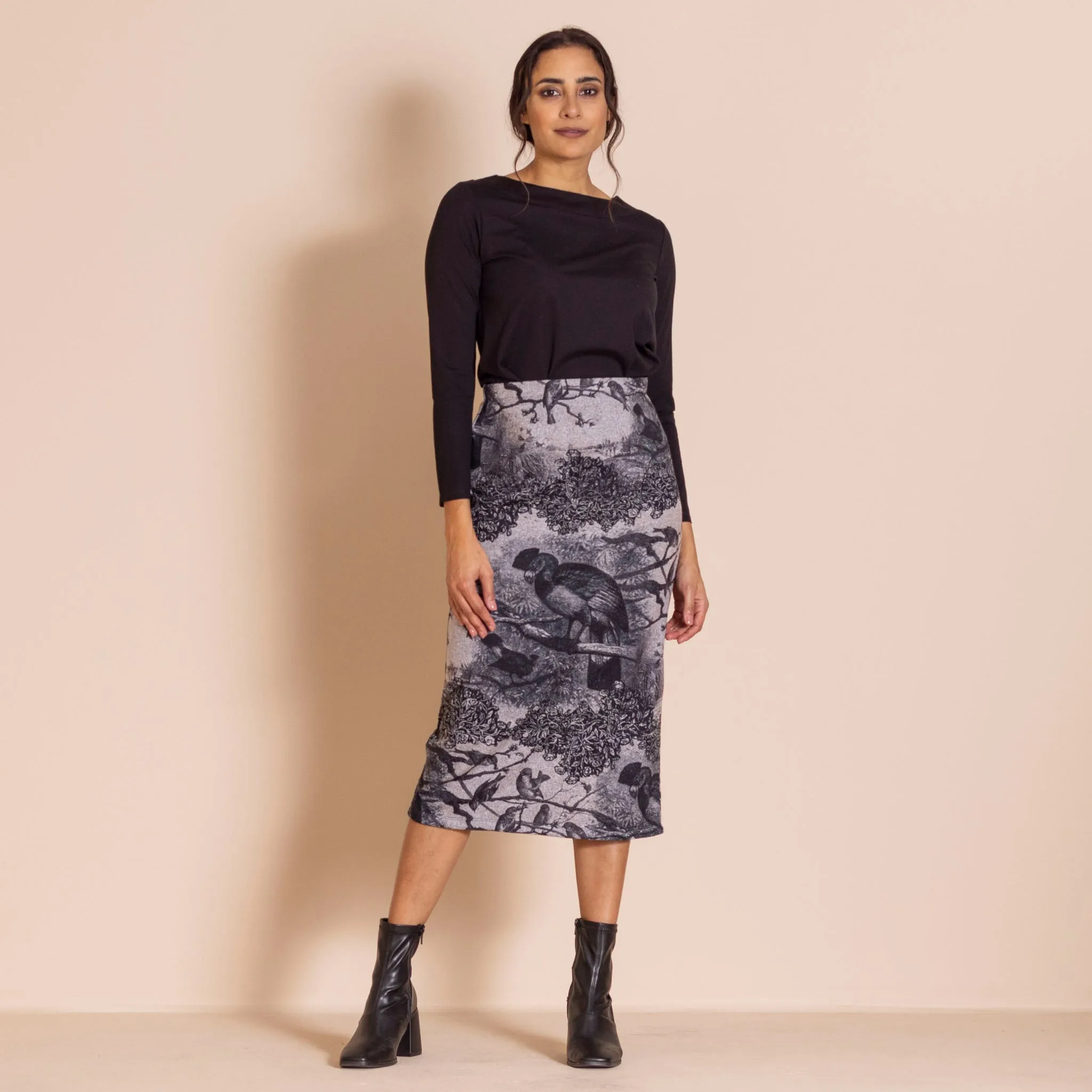 parrot knit skirt
