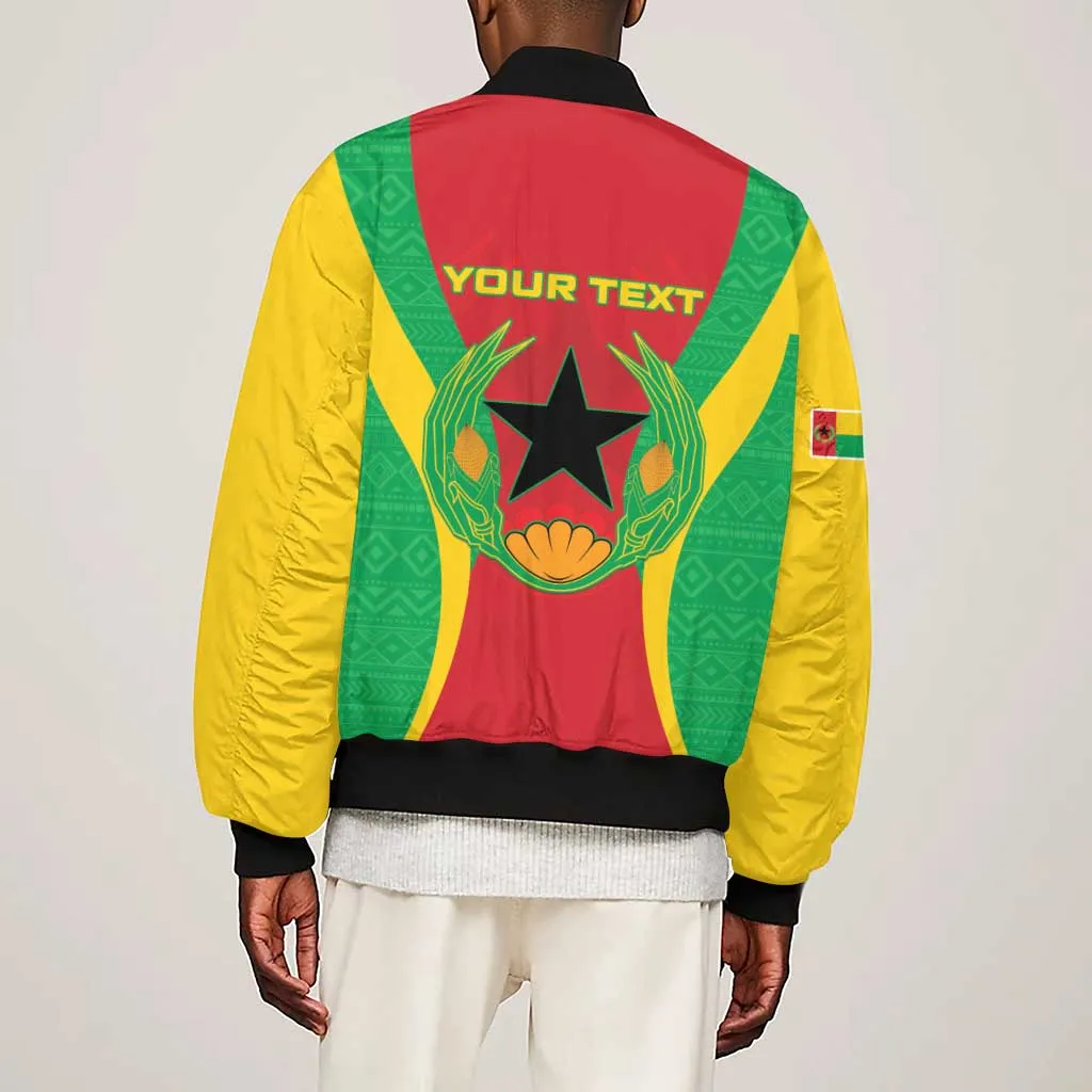 Personalised Afro Cape Verde (1975-1992) Sleeve Zip Bomber Jacket Mix African Pattern LT15