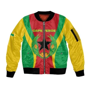 Personalised Afro Cape Verde (1975-1992) Sleeve Zip Bomber Jacket Mix African Pattern LT15