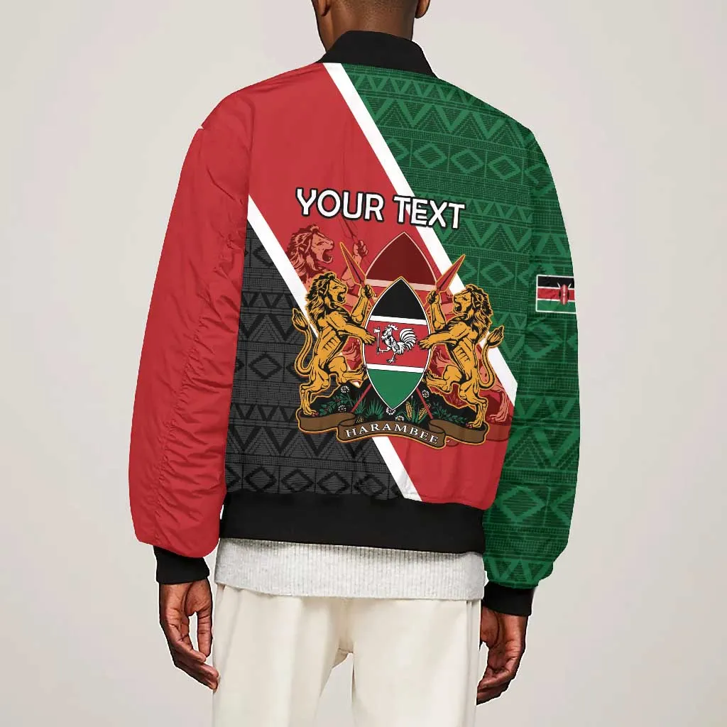 Personalised Kenya Bomber Jacket Flag Style - African Pattern LT15