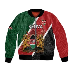 Personalised Kenya Bomber Jacket Flag Style - African Pattern LT15