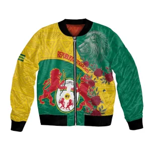 Personalised Togo Bomber Jacket Coat Of Arms - African Mix Rose Pattern LT15