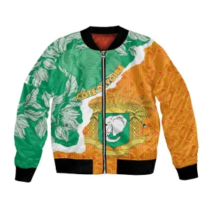 Personalized Afro Ivory Coast Bomber Jacket Coat Of Arms With Kente Pattern LT15