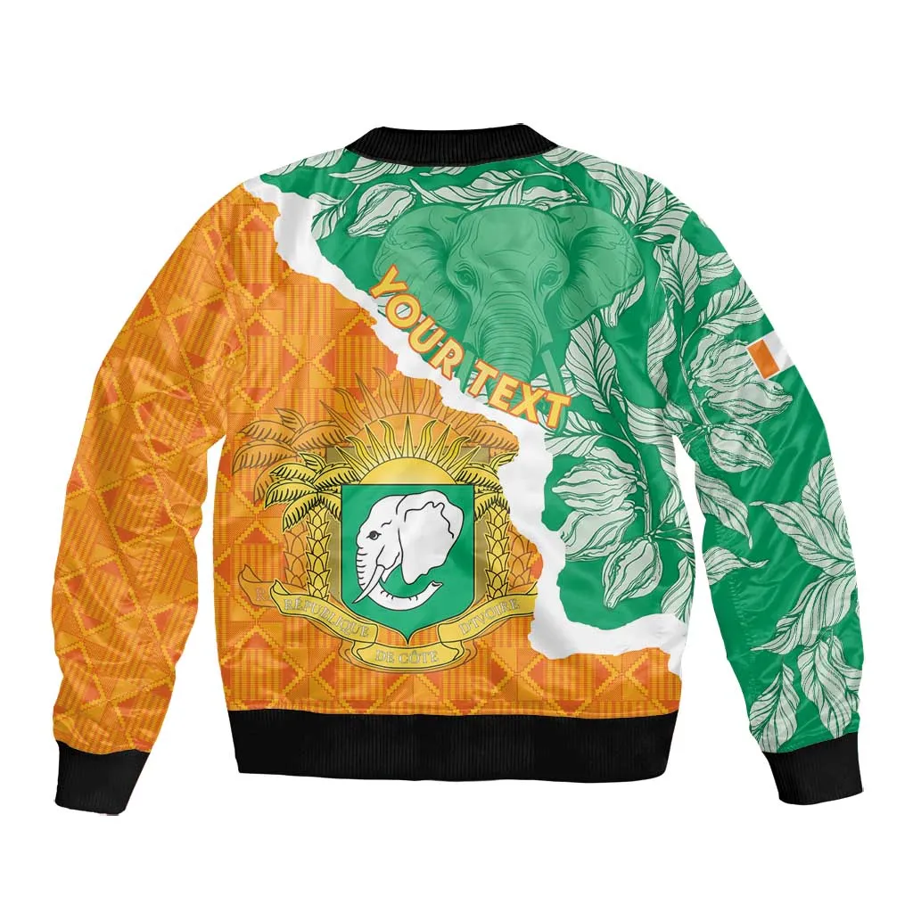 Personalized Afro Ivory Coast Bomber Jacket Coat Of Arms With Kente Pattern LT15