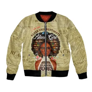 Personalized Black Girl African Bomber Jacket Never Underestimate A Book Lover DT02