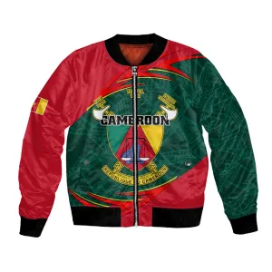 Personalized Cameroon Bomber Jacket with Cameroun Coat of Arms and African Pattern LT01
