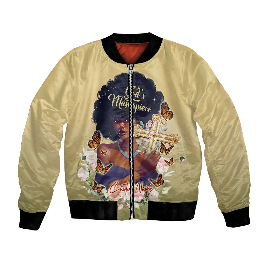 Personalized I Am God's Masterpiece Bomber Jacket African Women DT02