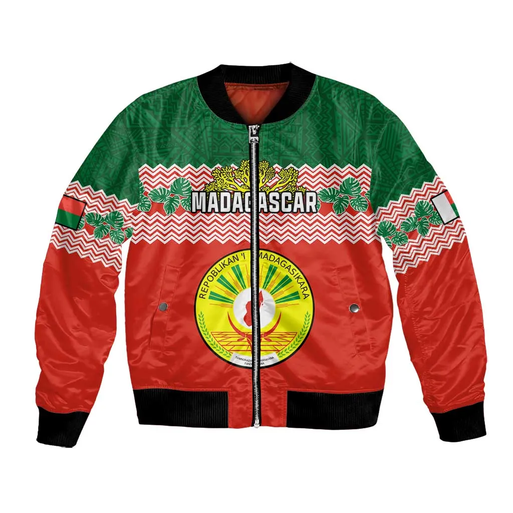 Personalized Madagascar Bomber Jacket with Madagasikara Seal and Baobab African Pattern LT01