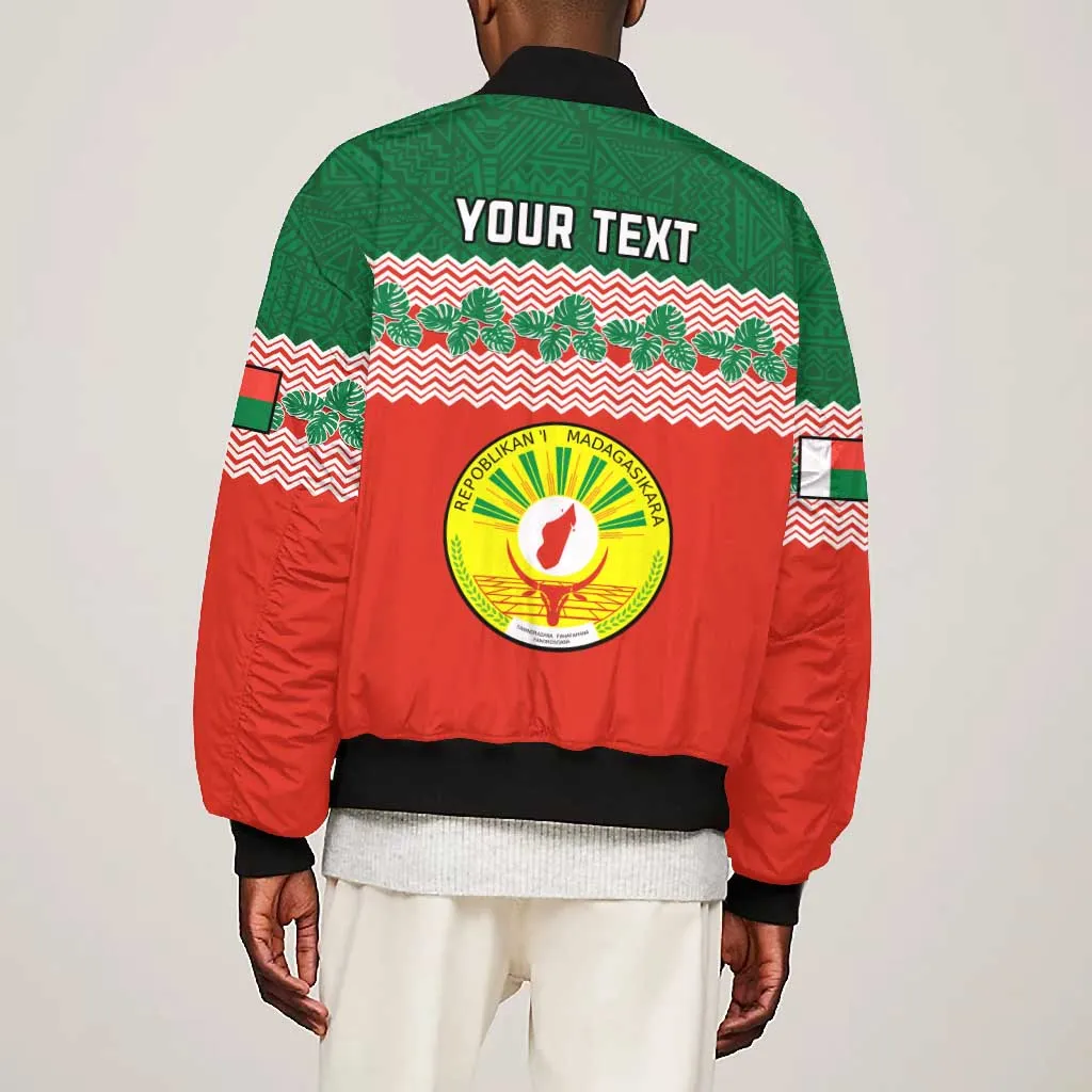 Personalized Madagascar Bomber Jacket with Madagasikara Seal and Baobab African Pattern LT01