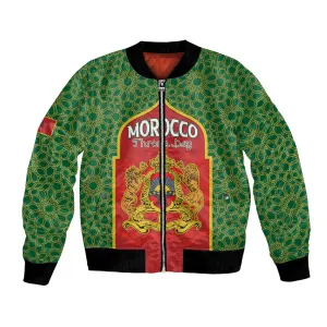 Personalized Morocco Fete du Trone Bomber Jacket King Lion LT15
