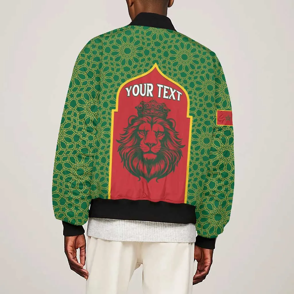Personalized Morocco Fete du Trone Bomber Jacket King Lion LT15