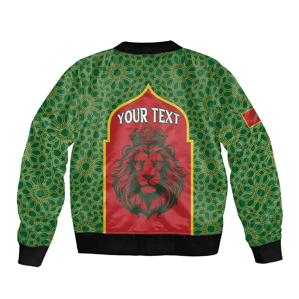 Personalized Morocco Fete du Trone Bomber Jacket King Lion LT15