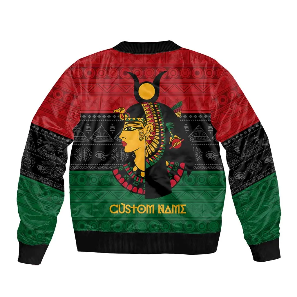 Personalized Queen of Egypt Bomber Jacket in Pan-African Colors DT02