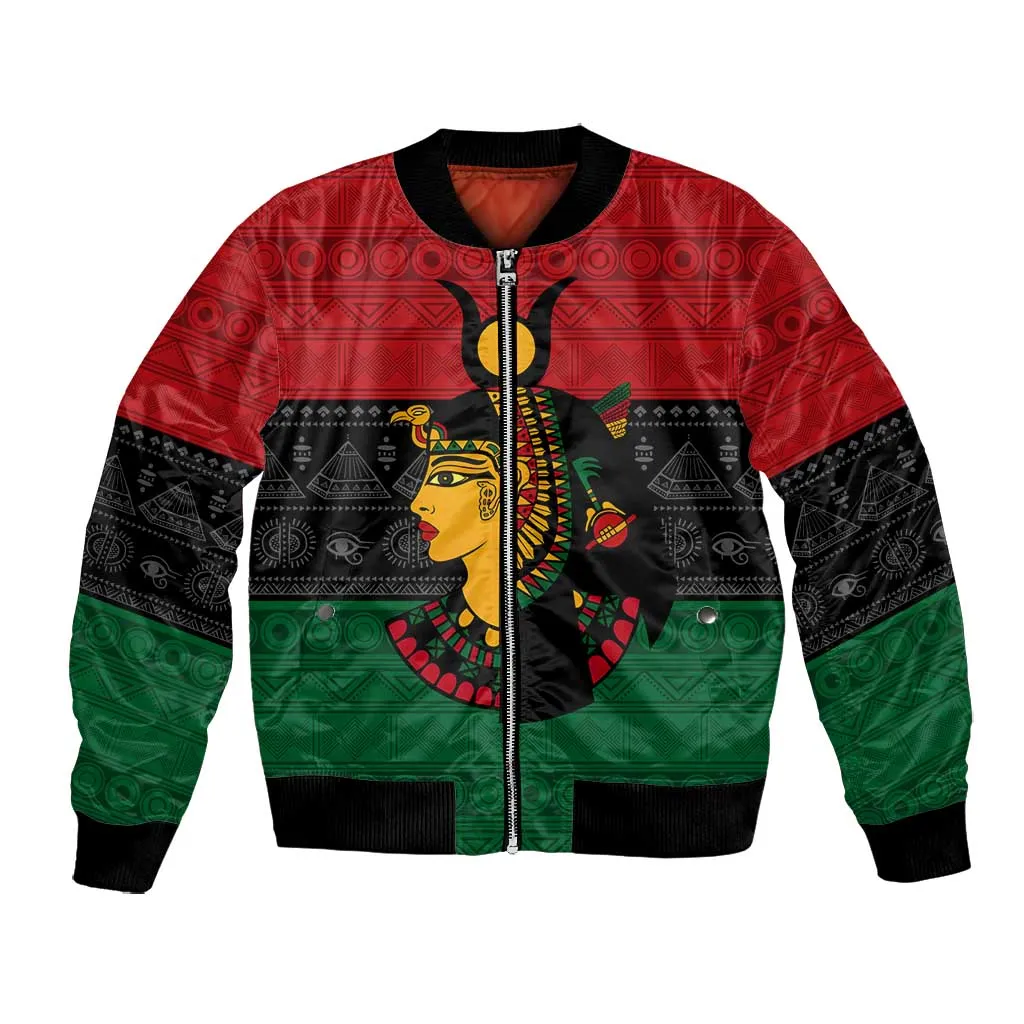 Personalized Queen of Egypt Bomber Jacket in Pan-African Colors DT02