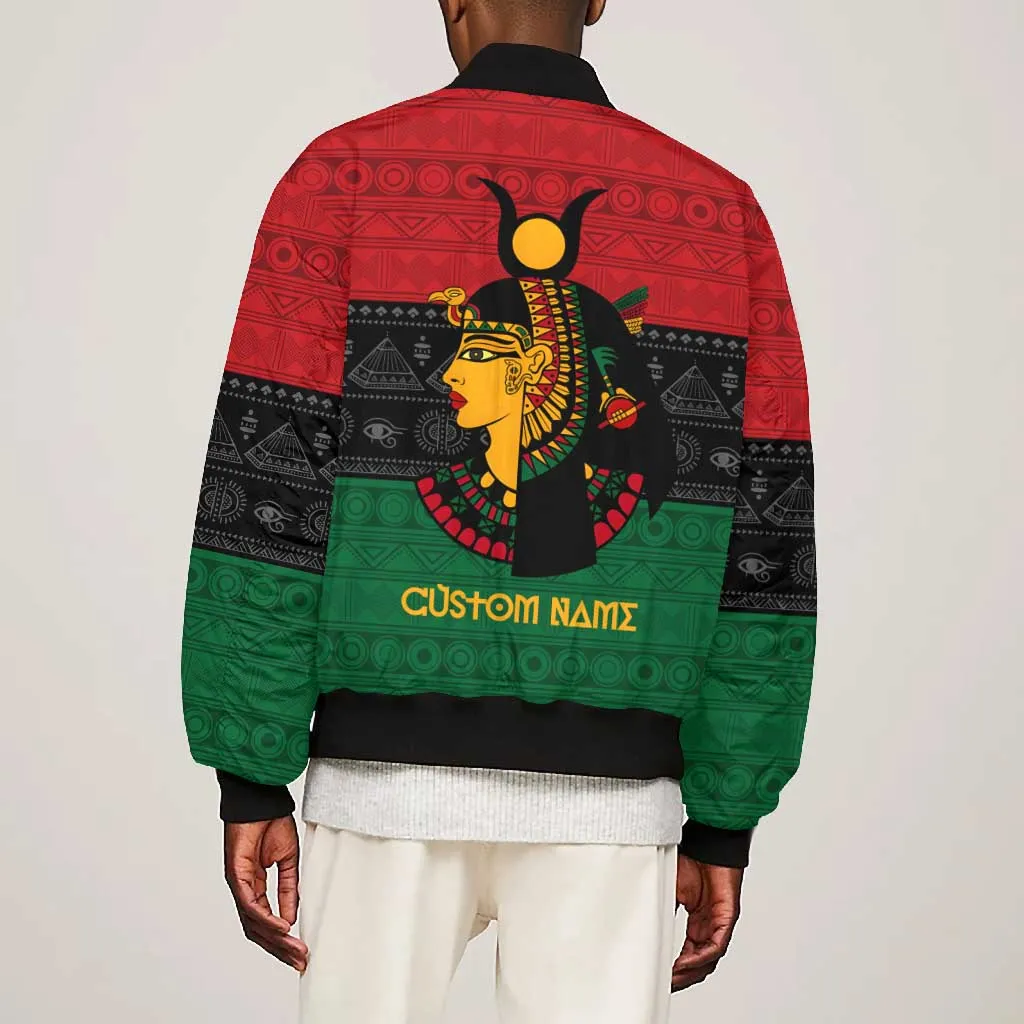 Personalized Queen of Egypt Bomber Jacket in Pan-African Colors DT02