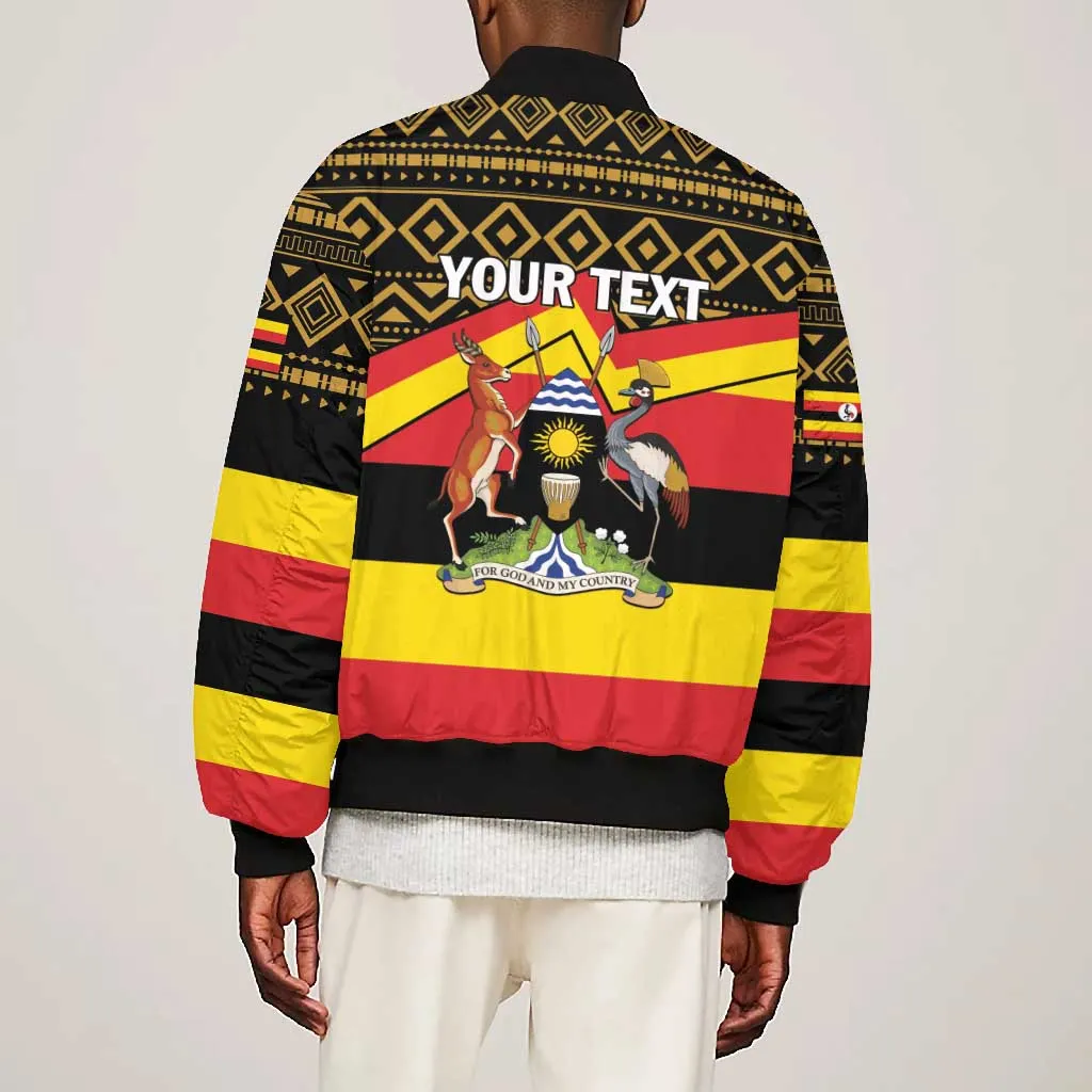 Personalized Uganda Bomber Jacket African Pattern - Independence Day 1962 LT01