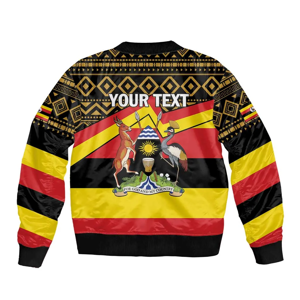 Personalized Uganda Bomber Jacket African Pattern - Independence Day 1962 LT01