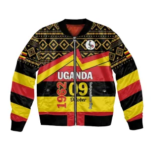 Personalized Uganda Bomber Jacket African Pattern - Independence Day 1962 LT01